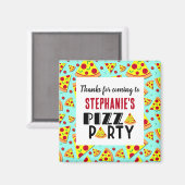 Kinder Pizza Verjaardag Bedankt Feestgunst Magneet (Voorkant / Achterkant)