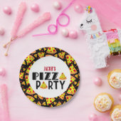 Kinder Pizza Verjaardagsfeestje Aangepaste Naam Papieren Bordje (Feest)