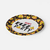 Kinder Pizza Verjaardagsfeestje Aangepaste Naam Papieren Bordje (Gekanteld)