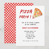 Kinder PIZZA verjaardagsfeestje Kaart (Voorkant / Achterkant)