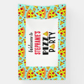 Kinder Pizza Verjaardagsfeestje Welkomstbord Spandoek (Verticaal)