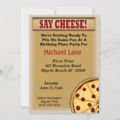 Kinder Pizza Verjaardagsuitnodiging Kaart (Voorkant)