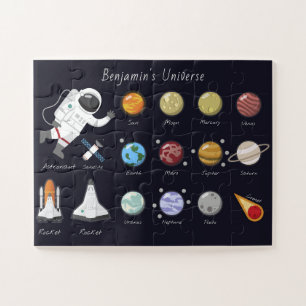 Kinder Planeten Astronaut Monogram Universe Toddle Legpuzzel