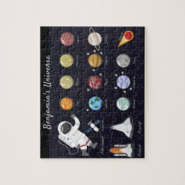 Kinder Planeten Astronaut Monogram Universum Legpuzzel