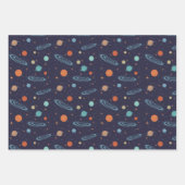 Kinder planeten Zonnestelsel Mousserende sterren Inpakpapier Vel (Voorkant 3)