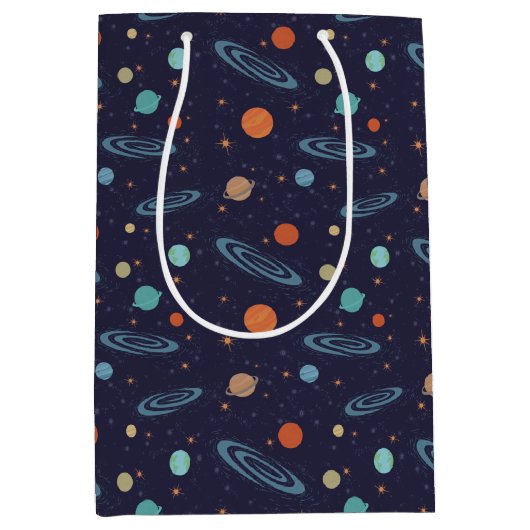 Kinder planeten Zonnestelsel Mousserende sterren Medium Cadeauzakje (Voorkant)