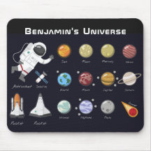 Kinder planten Astronaut Monogram Colorful Univers