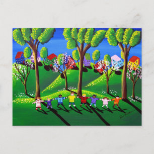 Kinder Play Red Rover Post Card Briefkaart
