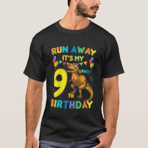 Kinder Plezier 9e Verjaardag Rex Dinosaurus Ren we T-shirt