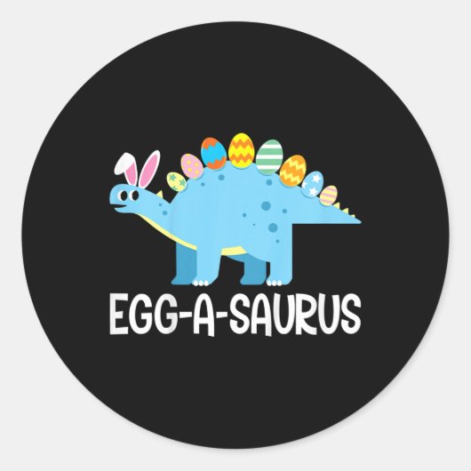 Kinder Plezier Eggasaurus Dinosaur Paaseierjacht K Ronde Sticker (Voorkant)
