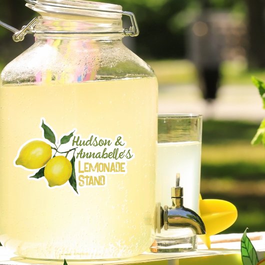 Kinder Plezier Gepersonaliseerde Naam Lemonade Sta Sticker