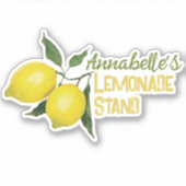 Kinder Plezier Gepersonaliseerde Naam Lemonade Sta Sticker (Voorkant)