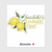 Kinder Plezier Gepersonaliseerde Naam Lemonade Sta Sticker (Vel)