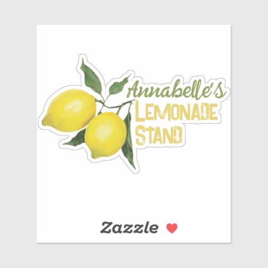 Kinder Plezier Gepersonaliseerde Naam Lemonade Sta Sticker (Vel)