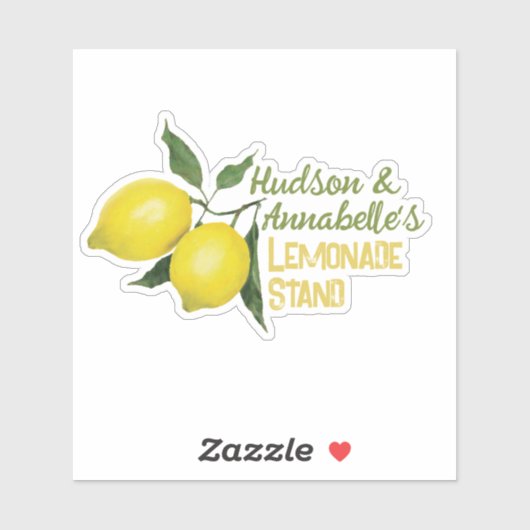 Kinder Plezier Gepersonaliseerde Naam Lemonade Sta Sticker (Vel)