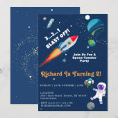 Kinder Plezier Ruimte-Tacular Astronaut Verjaardag Kaart (Voorkant / Achterkant)