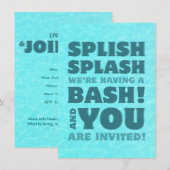 Kinder poel Splish Splash Invitation Kaart (Voorkant / Achterkant)