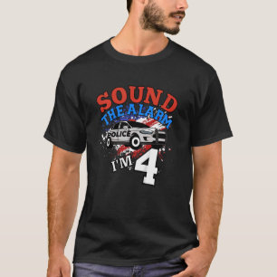 Kinder politieagent voor auto Cop 4e verjaardag Pa T-shirt