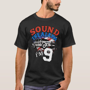 Kinder politieagent voor auto Cop 9e verjaardag Pa T-shirt