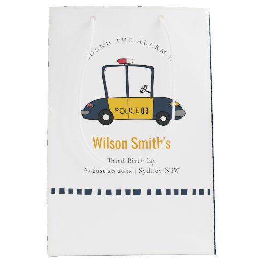 Kinder politieauto van de zeemacht elke zondag medium cadeauzakje (Voorkant)