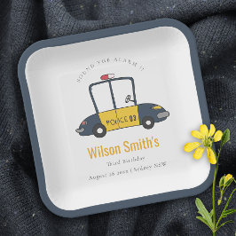 Kinder politieauto van de zeemacht elke zondag papieren bordje