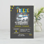 Kinder politiefunctionaris Birthday partijuitnodig Kaart (Staand voorkant)