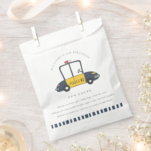 Kinder politiewagen elke zondag vlot bedankzakje (Geknipt)