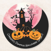 Kinder pompoen Halloween Party Ronde Kartonnen Onderzetter (Voorkant)