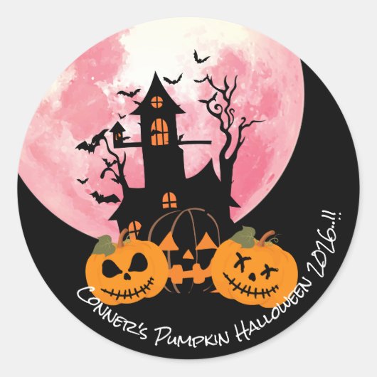 Kinder pompoen Halloween Party Ronde Sticker (Voorkant)