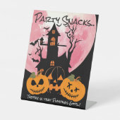 Kinder pompoen Halloween Party Snacks Reclamebord Met Voetstuk (Voorkant)