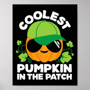 Kinder pompoen patch jongens of meisjes Herfst coo Poster