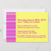 Kinder pony 5e verjaardag roze gele verjaardag uit kaart (Achterkant)