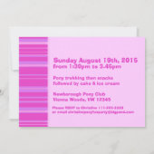 Kinder pony die 12 jaar oud paars roze uitnodigt kaart (Achterkant)