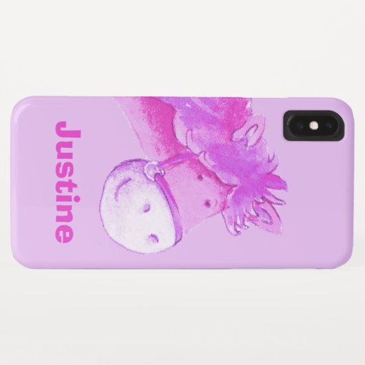 Kinder pony paarse meisjesnaam Case-Mate iPhone case (Achterkant (horizontaal))