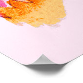 Kinder pony roze oranje vierkant poster afdrukken (Hoek)