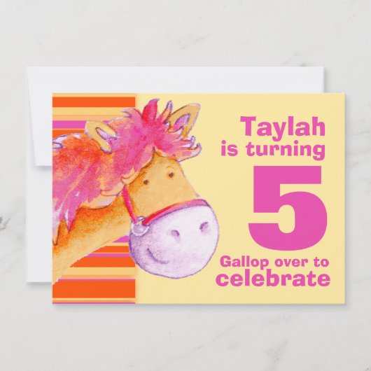 Kinder pony trekking 5 jarig jubileum kaart (Voorkant)