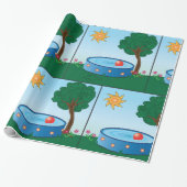 Kinder pool onder een boom cadeaupapier (Uitgerold)