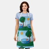 Kinder pool onder een boom schort (Gedragen)