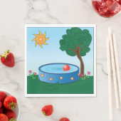 Kinder pool onder een boom servet (Insitu)