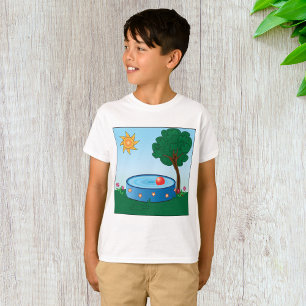 Kinder pool onder een boom t-shirt