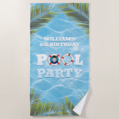 Kinder Pool Party - Birthday Celebration Beach Tow Strandlaken (Voorkant)