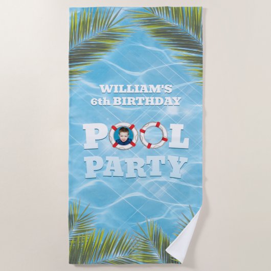 Kinder Pool Party - Birthday Celebration Beach Tow Strandlaken (Voorkant)