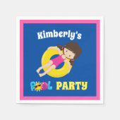 Kinder Pool Party Gepersonaliseerde Verjaardagsmei Servet (Voorkant)
