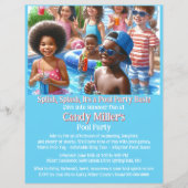 Kinder Pool Party Invitation Flyer (Voorkant)