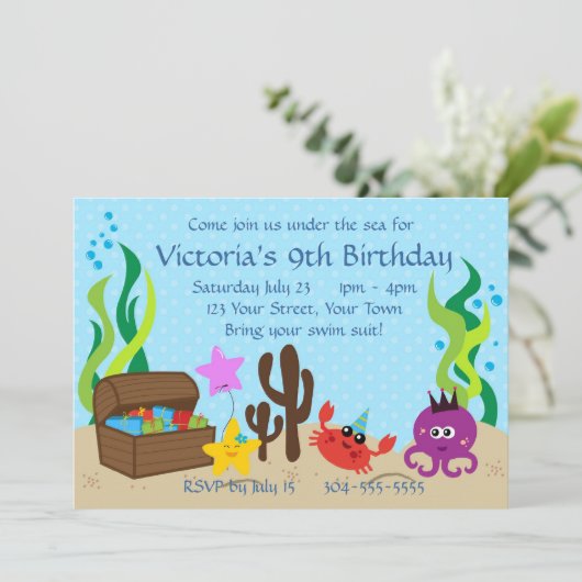 Kinder-poolpartij Kaart (Staand voorkant)