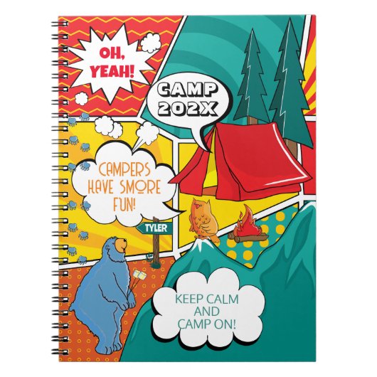Kinder Pop Art Zomer Kamp Notitieboek (Voorkant)