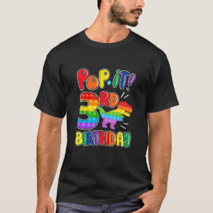 Kinder Pop Dinosaur Happy 3rd Dino Birthday Drie T-shirt
