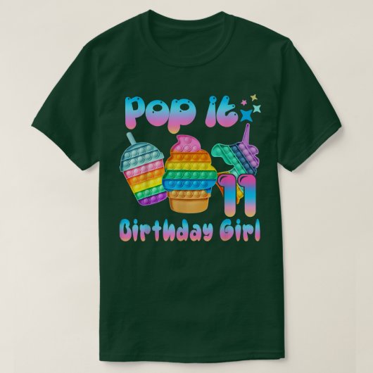 Kinder Pop Het 11-jarige meisje voor 11-jarige mei T-shirt (Design voorkant)