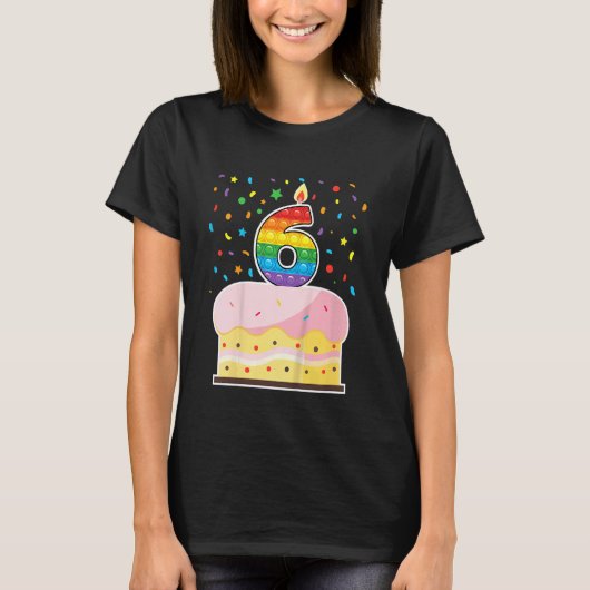 Kinder Pop Het 6e verjaardag van de bevaarstaart m T-shirt (Voorkant)