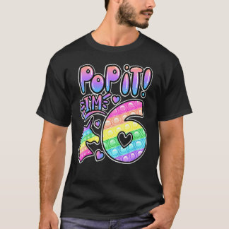 Kinder Pop Het 6e verjaardag van meisjes jongens 6 T-shirt